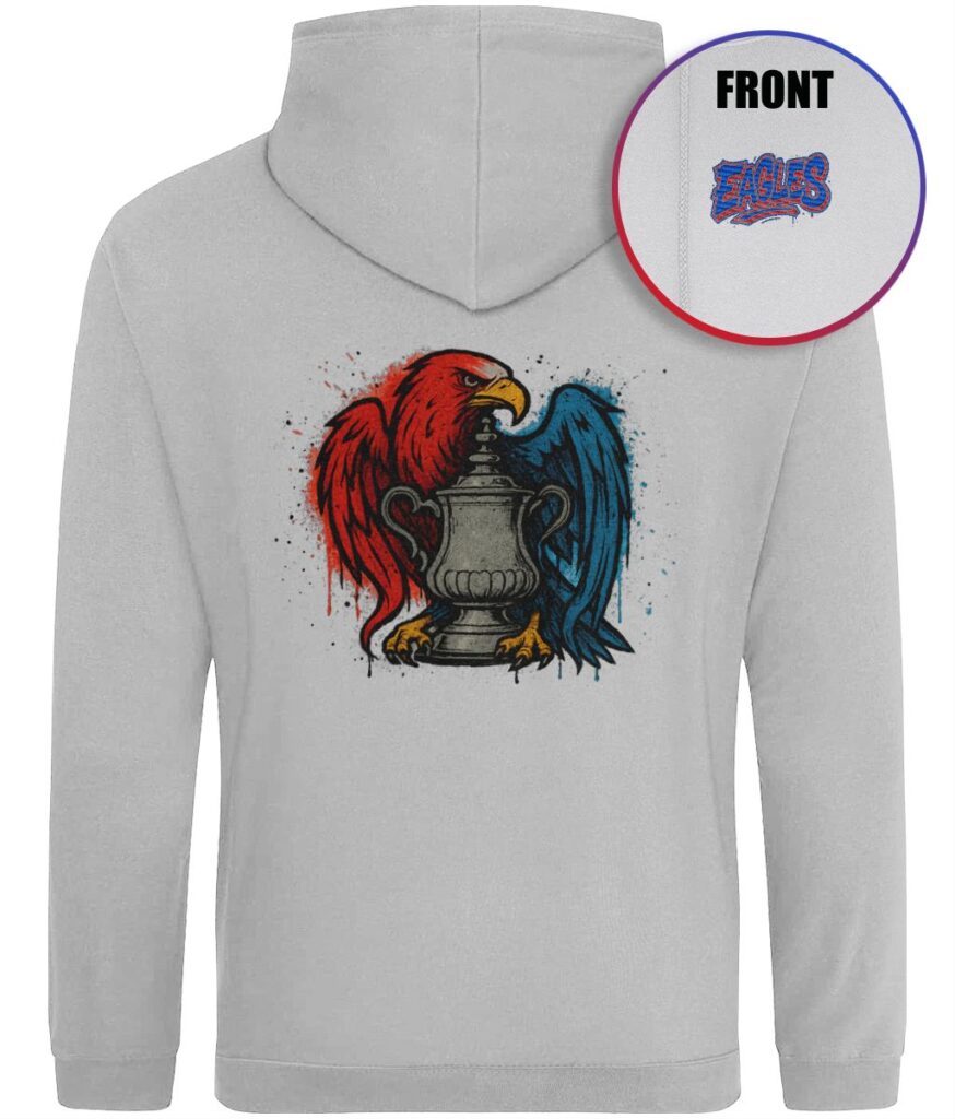 Eagles FA Cup pull over hoodie (red n blue text)