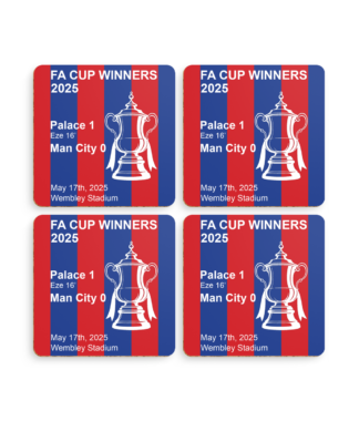 Pack of 4 FA Cup winners striped coasters
