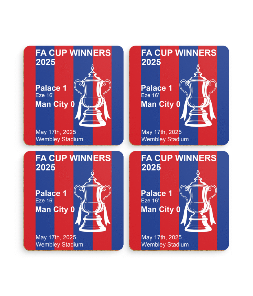 Pack of 4 FA Cup winners striped coasters